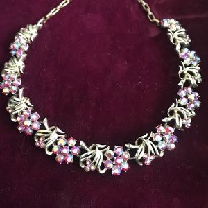 Vintage aurora Borealis choker necklace